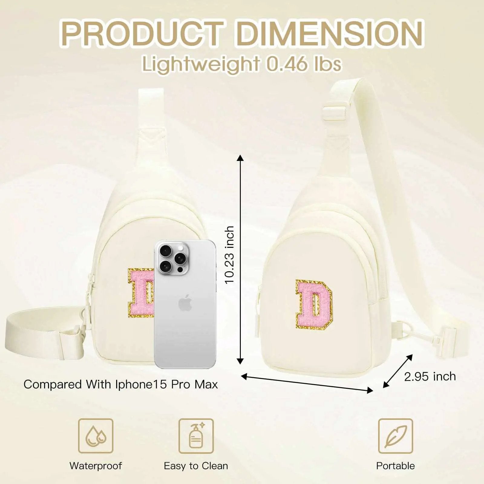 Small Initial Sling Bag Crossbody Bag Fanny Pack for Girls Women Cute Chest Bag Cross Body Bag Personalized Gift - Love Salve